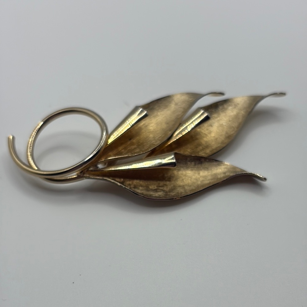 Vintage 60’s Gold Leaf Brooches with Organic Design